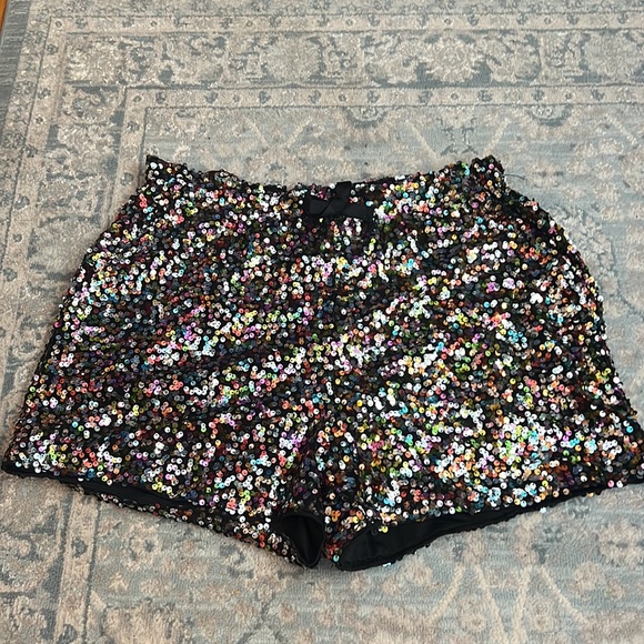 Fabulous Drawstring Never Worn Sequin Track Shorts - Medium - Picture 1 of 5